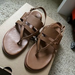Cole Haan Brown Leather Women Sandals